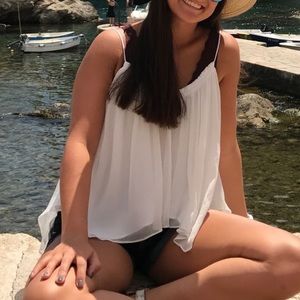 White sheer tank top